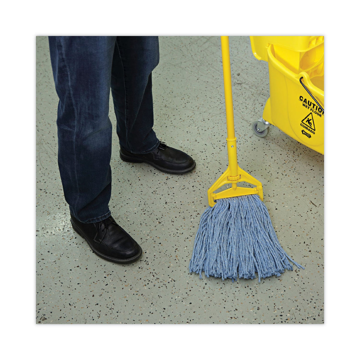 Boardwalk Mop Head, Standard Head, Cotton/Synthetic Fiber, Cut-End, #16., Blue