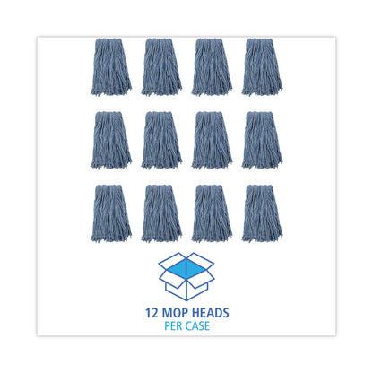 Boardwalk Mop Head, Standard Head, Cotton/Synthetic Fiber, Cut-End, #16., Blue