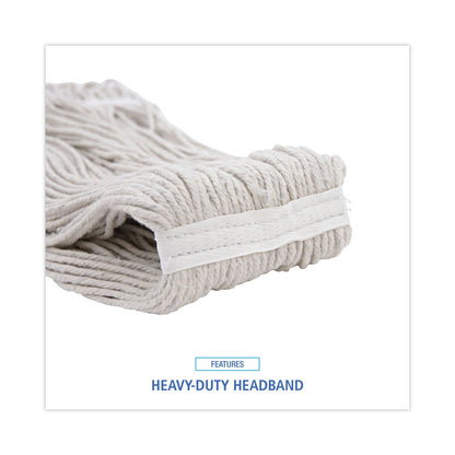 Boardwalk Cut-End Wet Mop Head, Cotton, No. 32, White, 12/Carton