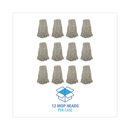 Boardwalk Cut-End Wet Mop Head, Cotton, No. 32, White, 12/Carton