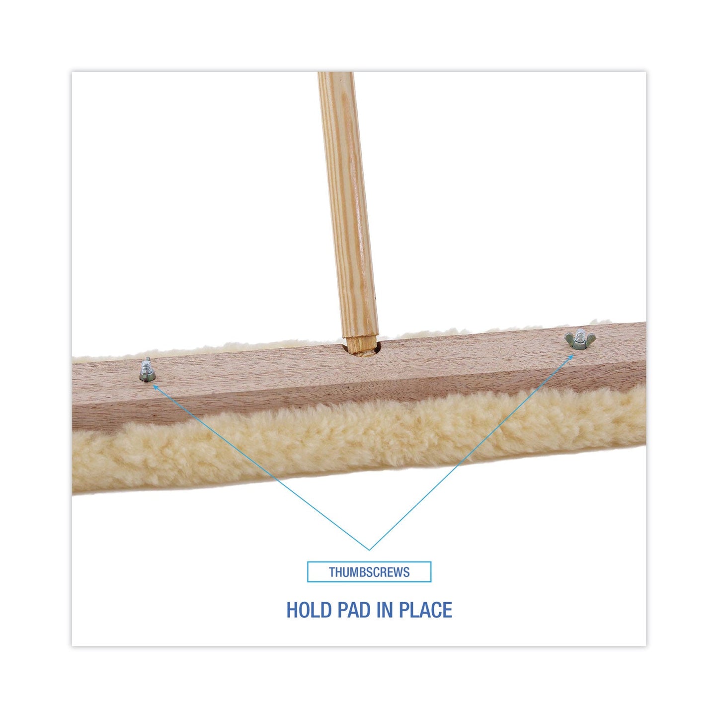 Boardwalk Mop Head, Finish Applicator, Lambswool, 16-Inch, White