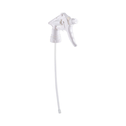 Boardwalk Trigger Sprayer 250, 8" Tube, Fits 16-24 oz Bottles, White, 24/Carton
