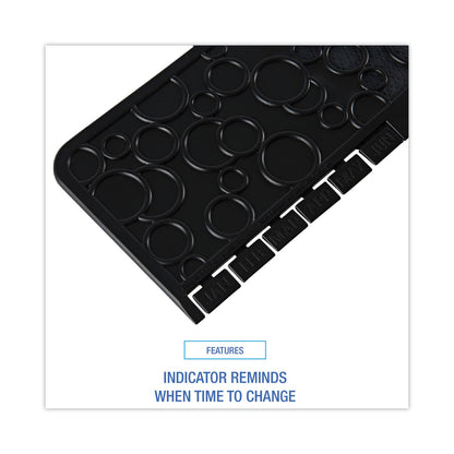 Boardwalk Commode Mat 2.0, Absorbant, Rubber, 22 x 22, Black, 6/Carton