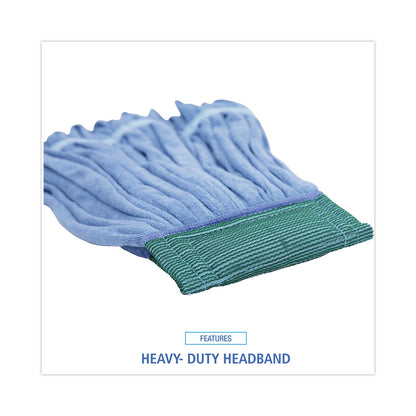 Boardwalk Microfiber Looped-End Wet Mop Head, Medium, Blue