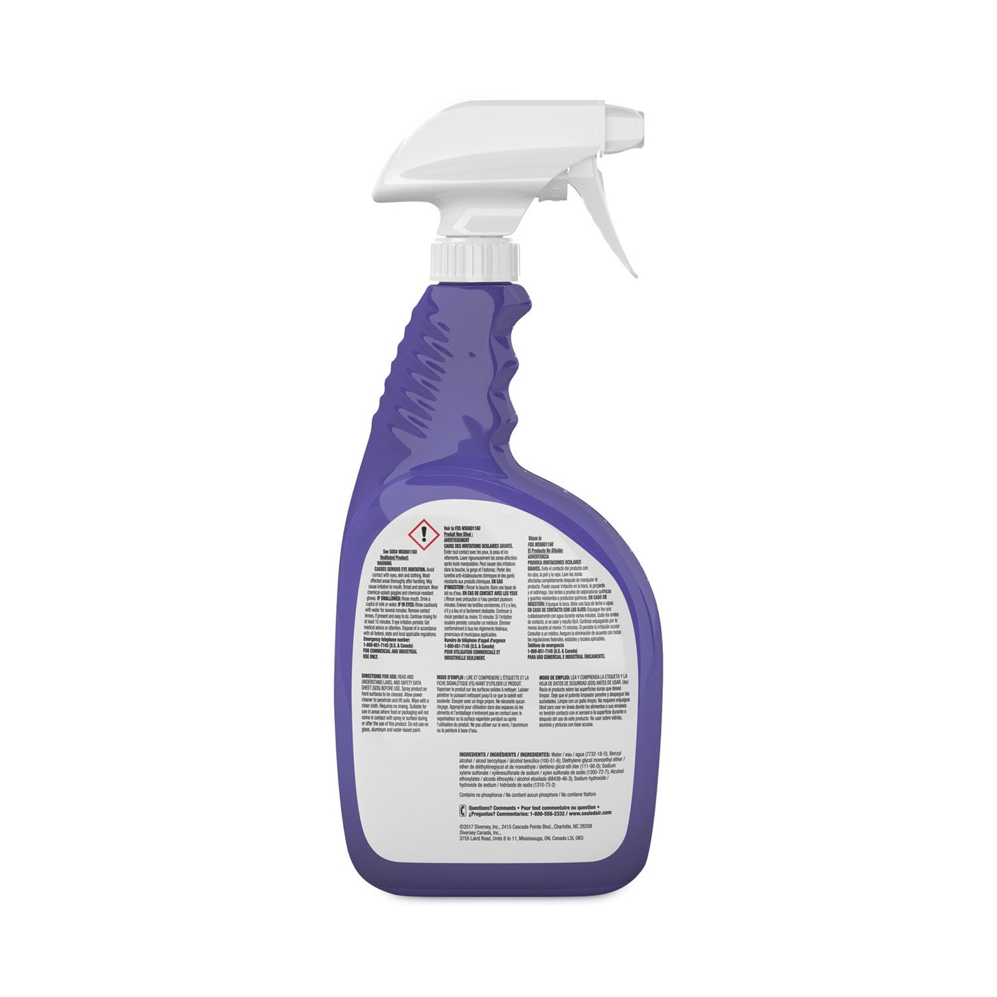 Diversey Whistle Plus Multi-Purpose Cleaner and Degreaser, Citrus, 32 oz Spray Bottle, 8/Carton