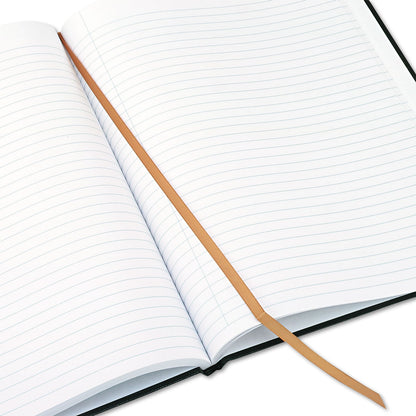 Blueline Executive Notebook, Ribbon Bookmark, 1 Subject, Medium/College Rule, Black Cover, 10.75 x 8.5, 75 Sheets