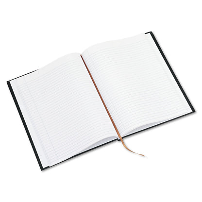 Blueline Executive Notebook, Ribbon Bookmark, 1 Subject, Medium/College Rule, Black Cover, 10.75 x 8.5, 75 Sheets
