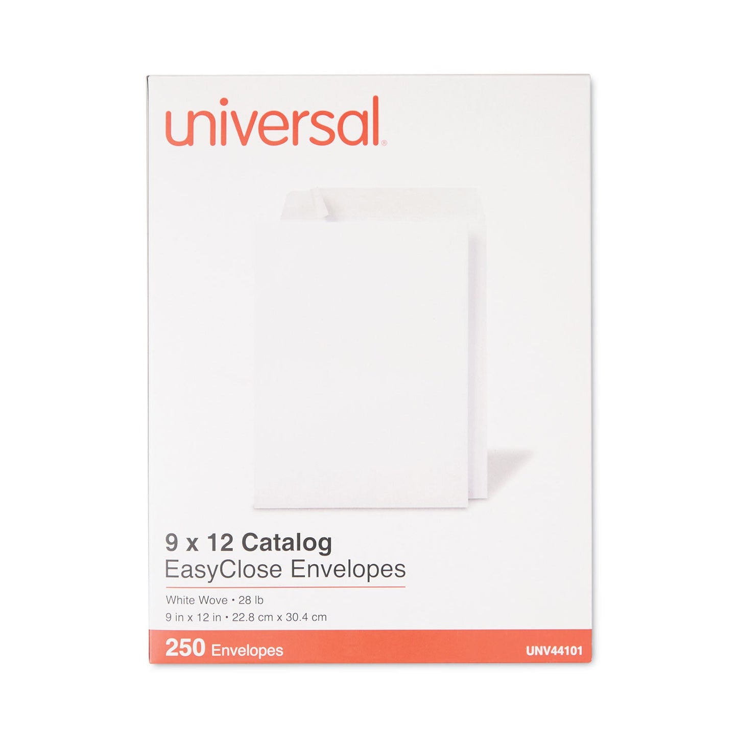 Universal EasyClose Catalog Envelope, #10 1/2, Square Flap, Self-Adhesive Closure, 9 x 12, White, 250/Box