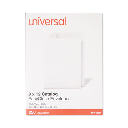 Universal EasyClose Catalog Envelope, #10 1/2, Square Flap, Self-Adhesive Closure, 9 x 12, White, 250/Box