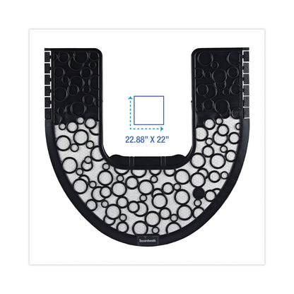 Boardwalk Commode Mat 2.0, Rubber, 22.88 x 22, Black/White, 6/Carton
