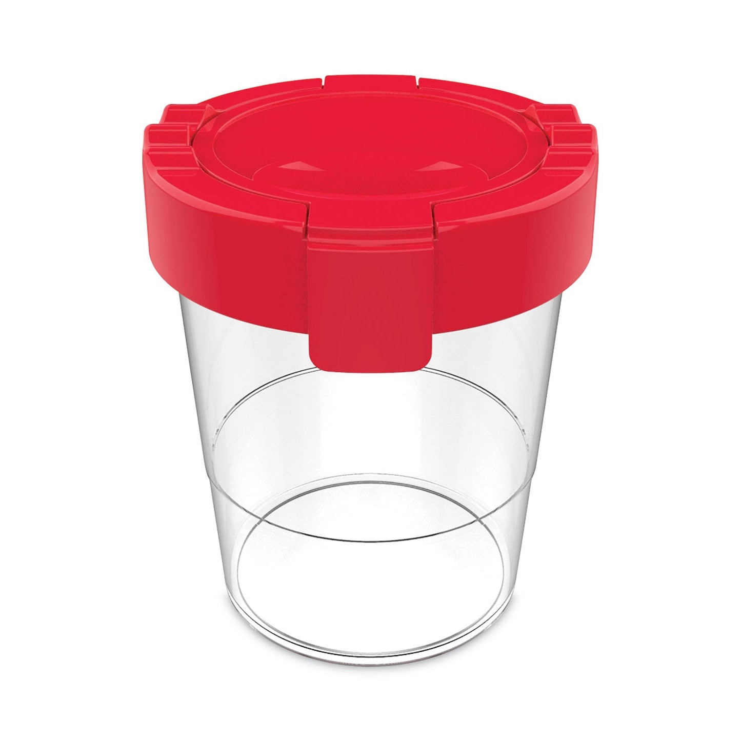deflecto Antimicrobial No Spill Paint Cup, 3.46 w x 3.93 h, Red