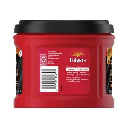 Folgers Coffee, Black Silk, 22.6 oz Canister, 6/Carton