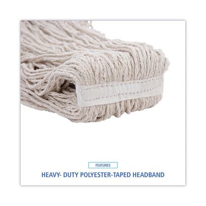 Boardwalk Mop Head, Pro Loop Web/Tailband, Premium Standard Head, Cotton, 32-Oz., White