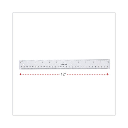Universal Clear Plastic Ruler, Standard/Metric, 12" Long, Clear