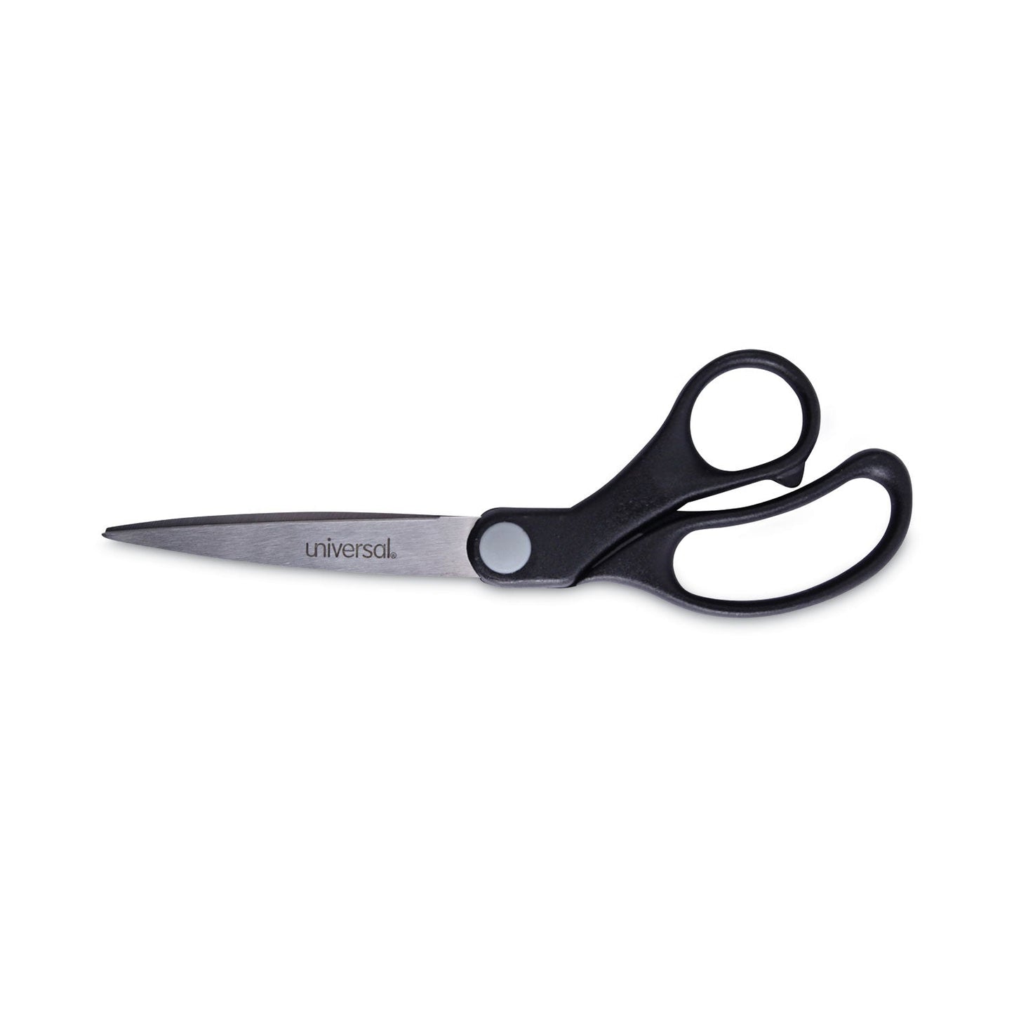 Universal Stainless Steel Office Scissors, 8.5" Long, 3.75" Cut Length, Black Offset Handle