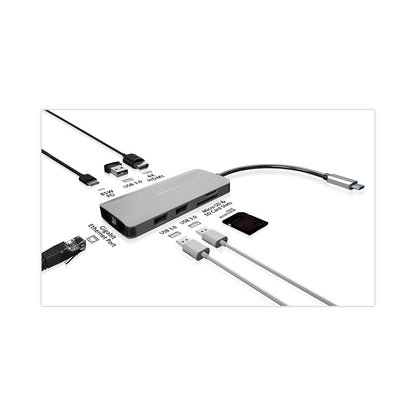 Kensington UH1400P USB-C 8-in-1 Driverless Mobile Hub, Black