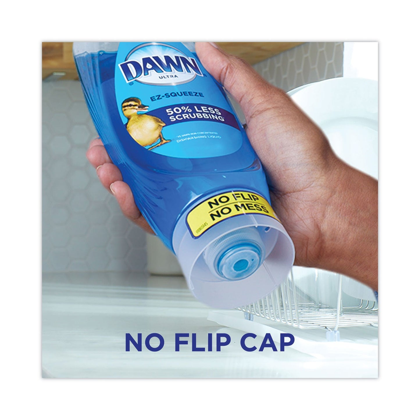 Dawn Ultra Liquid Dish Detergent, Dawn Original, Three 22 oz E-Z Squeeze Bottles, 2 Sponges