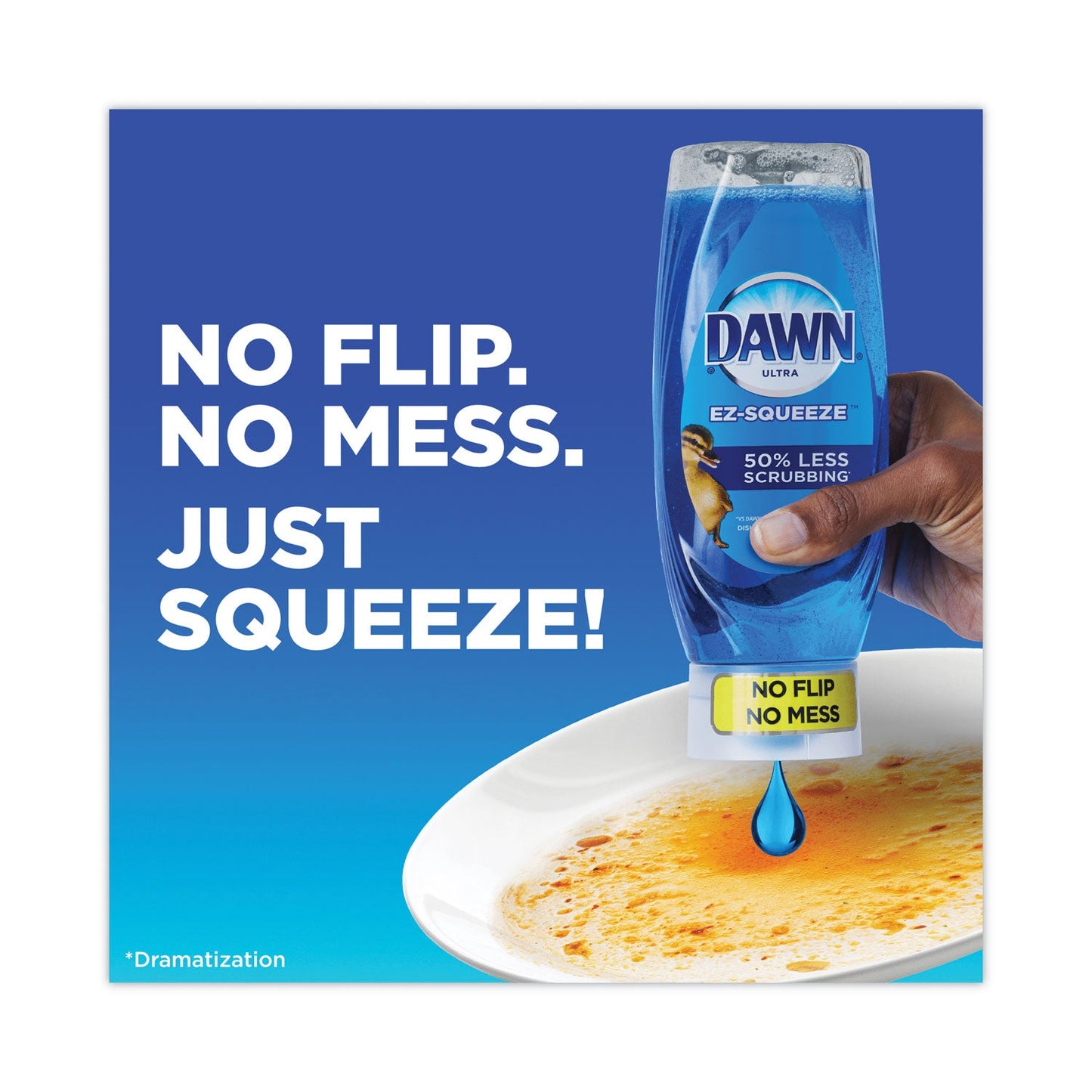 Dawn Ultra Liquid Dish Detergent, Dawn Original, Three 22 oz E-Z Squeeze Bottles, 2 Sponges