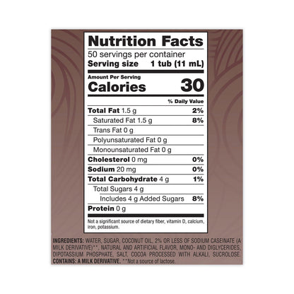 Coffee mate Liquid Coffee Creamer, Salted Caramel Chocolate, 0.38 oz Mini Cups, 50/Box, 4 Boxes/Carton, 200 Total/Carton