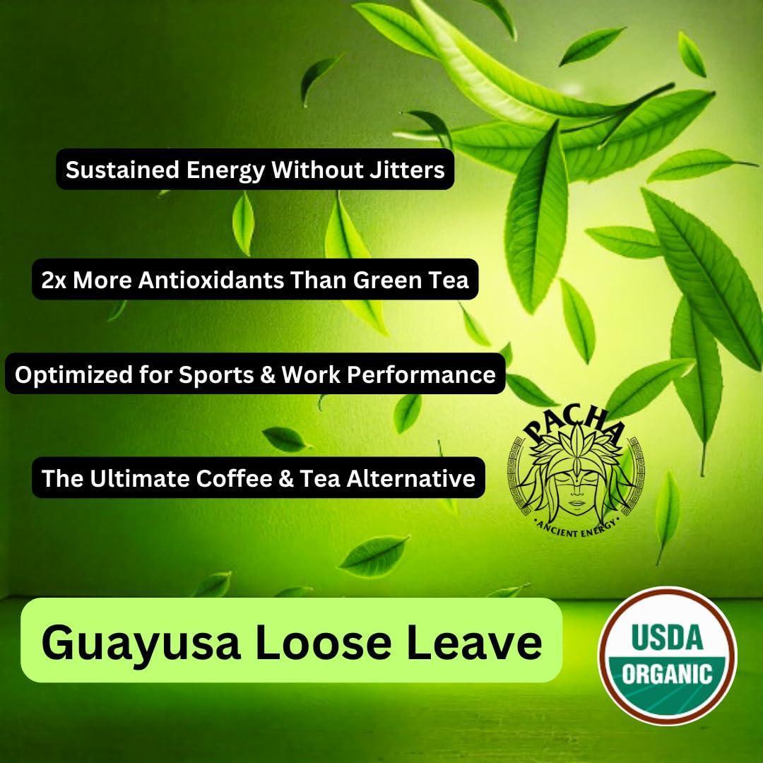 Guayusa Tea   32oz (2LB)  Organic Loose Leaf Tea  Traditional Guayusa Loose Leaf  66mg Caffeine   Antioxidants & L Theanine  Yerba Mate & Coffee Alternative