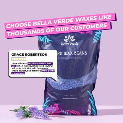 Bella Verde Wax Beans 2.2lb  Hard Wax Beads for Hair Removal  Multipurpose Home Waxing Kit for Men and Women