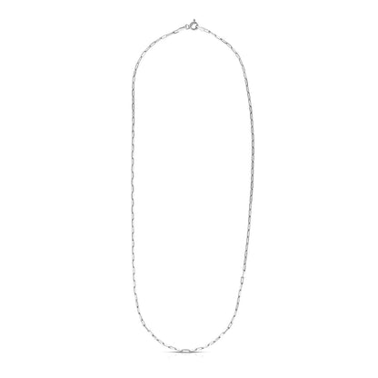 Sterling Silver Rhodium Plated Paperclip Chain (1.8 mm)