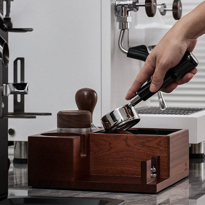 Espresso Tamping Station with Knock Box