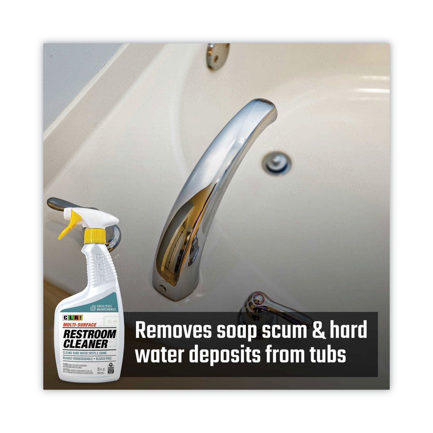CLR PRO Restroom Cleaner, 32 oz Pump Spray, 6/Carton