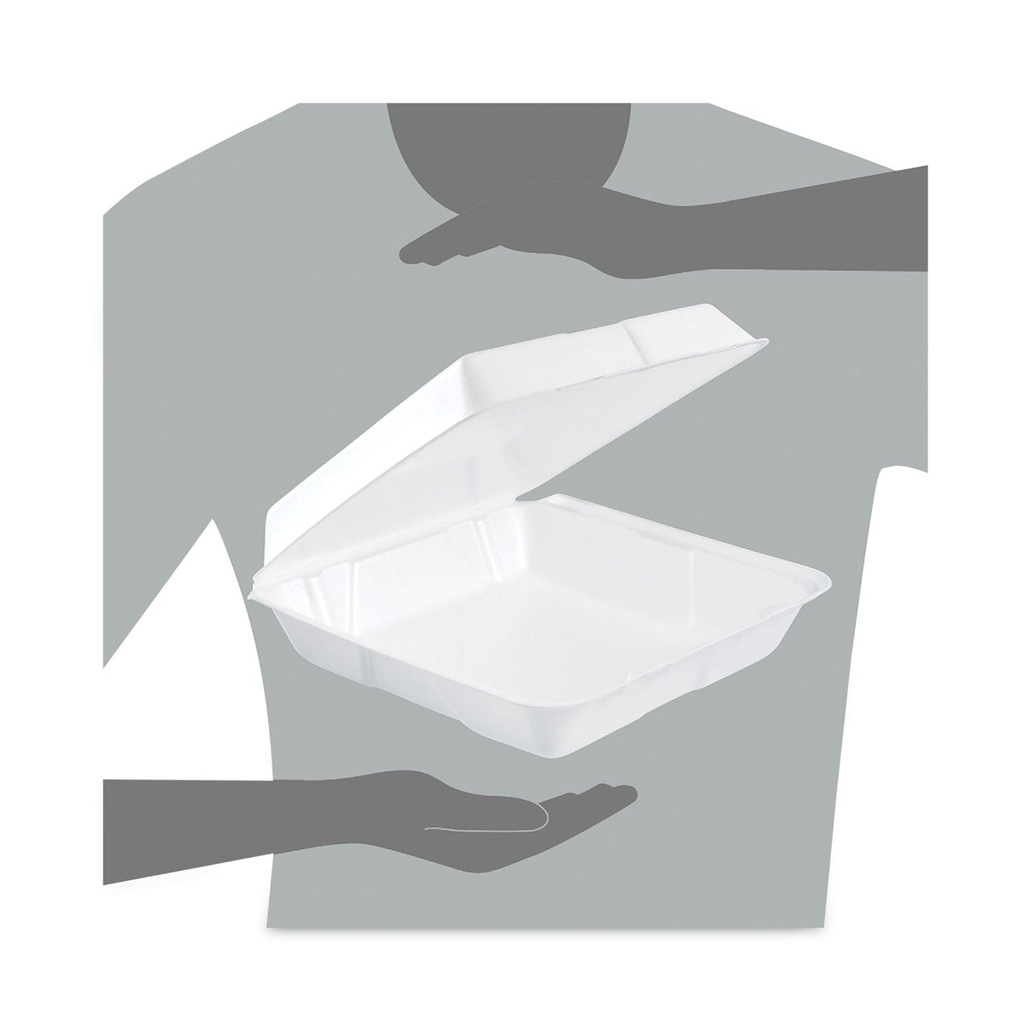 Dart Insulated Foam Hinged Lid Containers, 1-Compartment, 9.3 x 9.5 x 3, White, 200/Pack, 2 Packs/Carton
