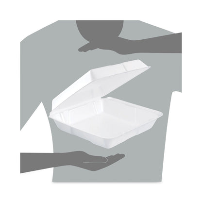 Dart Insulated Foam Hinged Lid Containers, 1-Compartment, 9.3 x 9.5 x 3, White, 200/Pack, 2 Packs/Carton