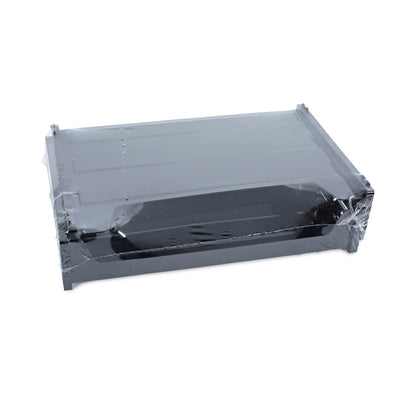 Universal Recycled Plastic Side Load Desk Trays, 2 Sections, Letter Size Files, 13" x 9" x 2.75", Black