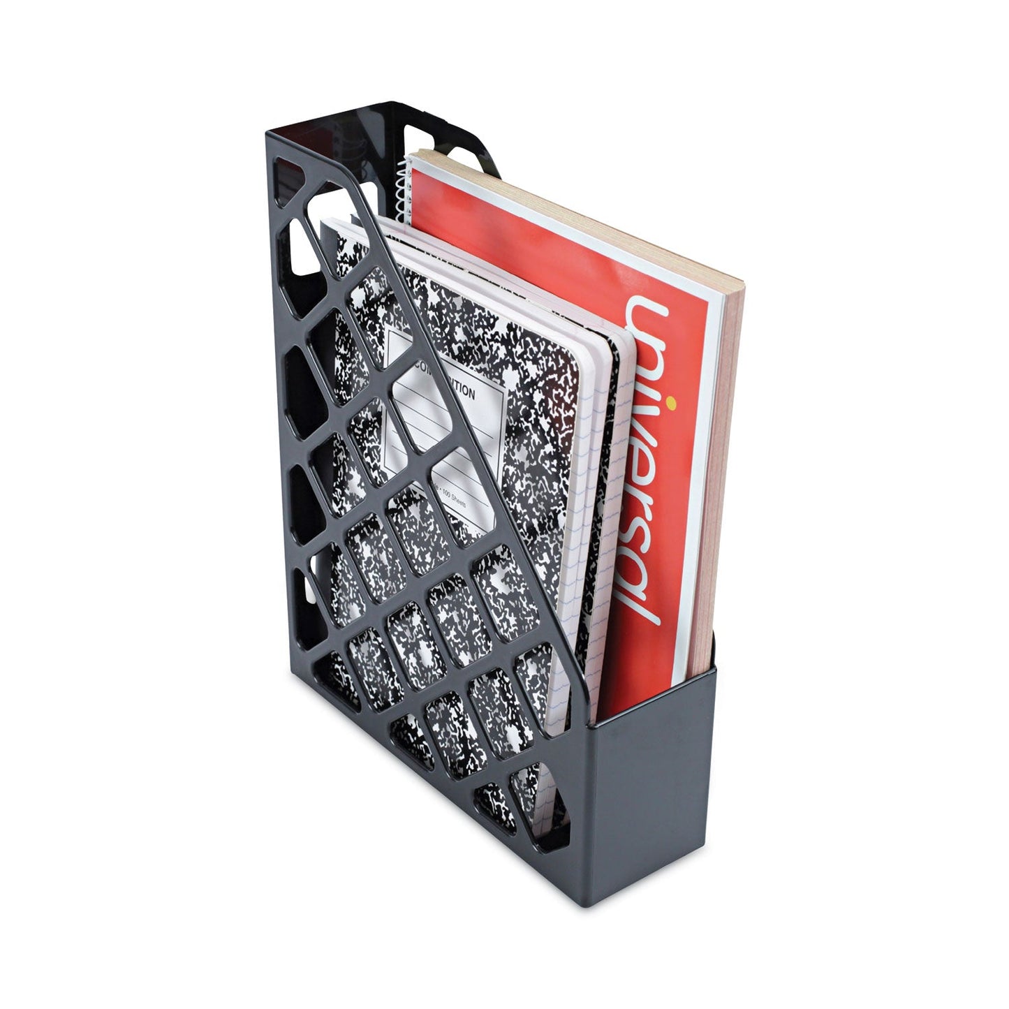 Universal Recycled Plastic Magazine File, 3 x 10 x 11.88, Black