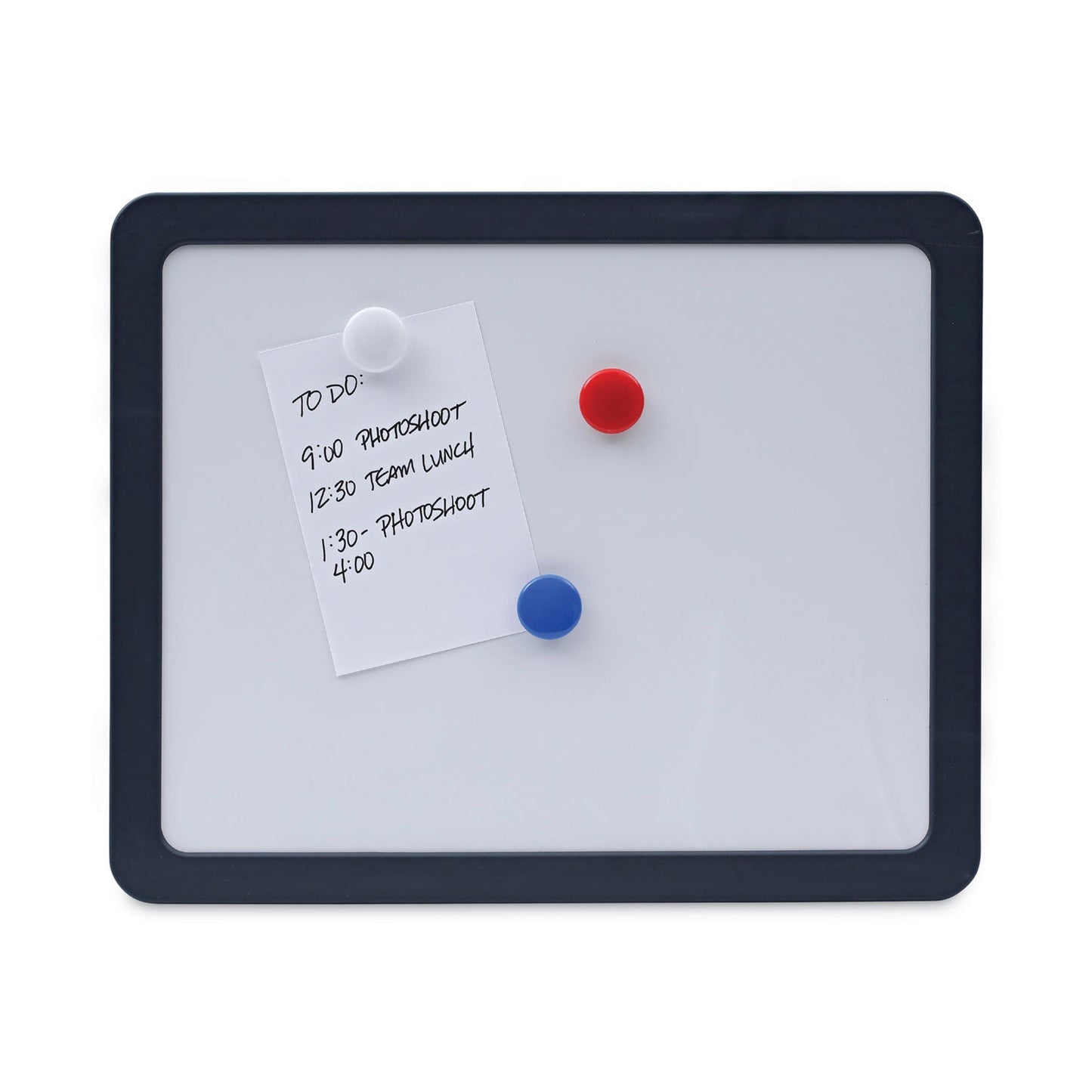 Universal Recycled Cubicle Dry Erase Board, 15.88 x 12.88, Charcoal, with Three Magnets