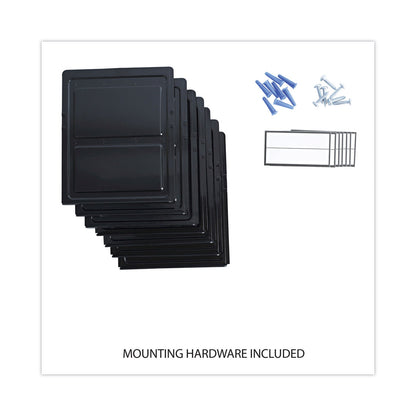 Universal Grande Central Filing System, 7 Sections, Legal/Letter Size, Wall Mount, 16" x 4.75" x 38.25", Black, 7/Pack