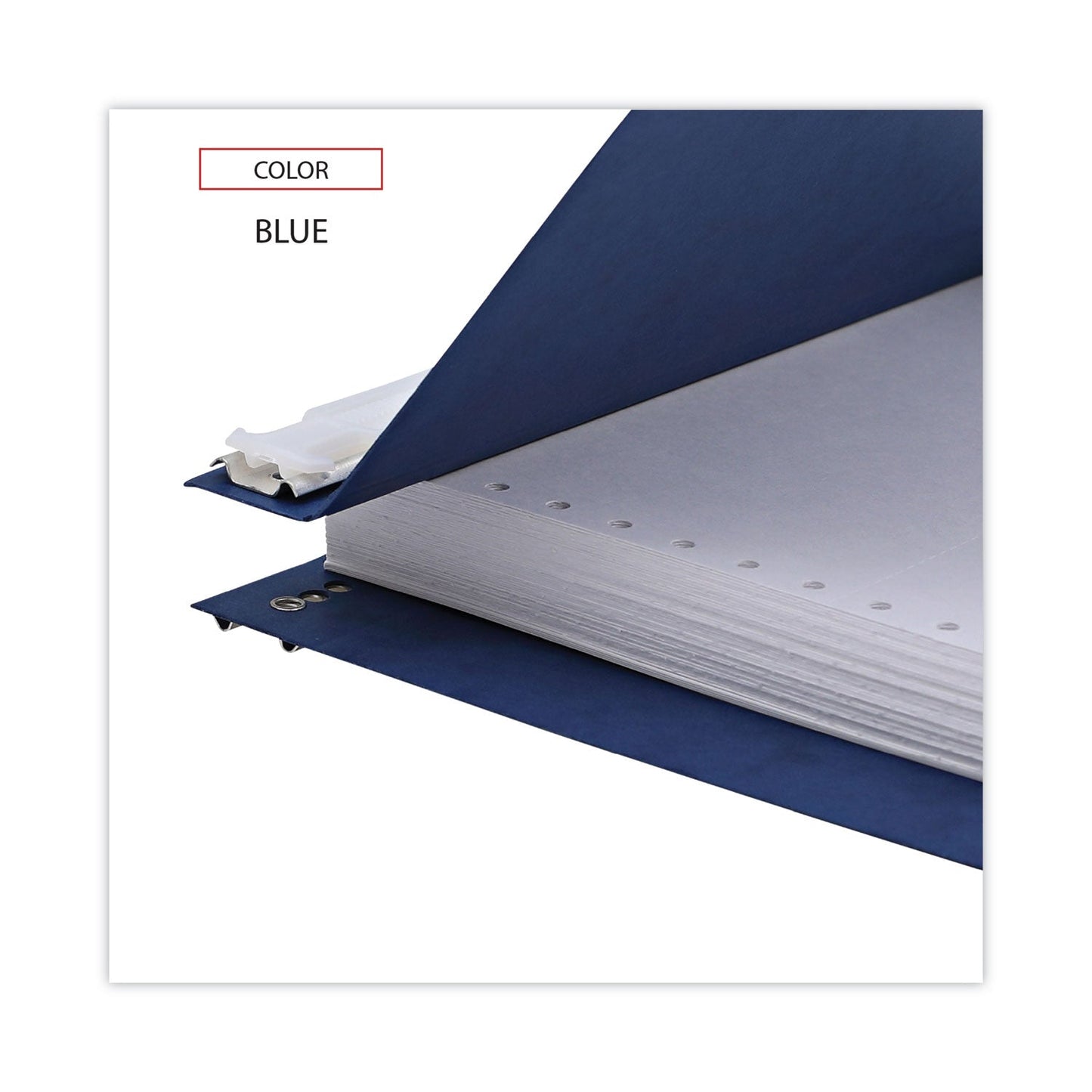 Universal Pressboard Hanging Binder, 2 Posts, 6" Capacity, 9.5 x 11, Blue