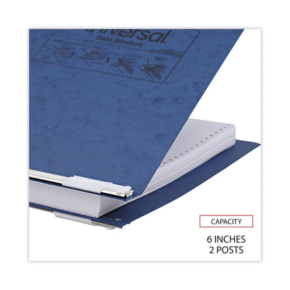 Universal Pressboard Hanging Binder, 2 Posts, 6" Capacity, 9.5 x 11, Blue