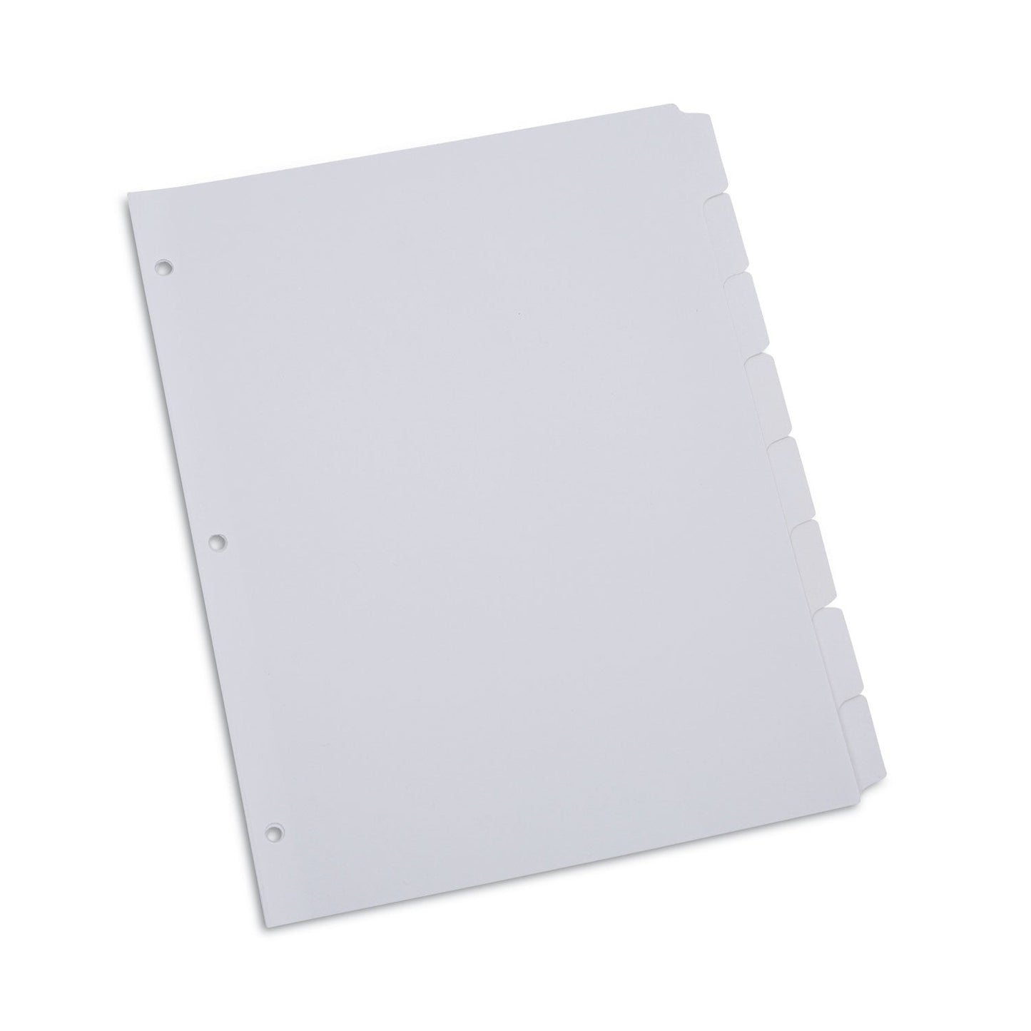 Universal Deluxe Write-On/Erasable Tab Index, 8-Tab, 11 x 8.5, White, White Tabs, 1 Set