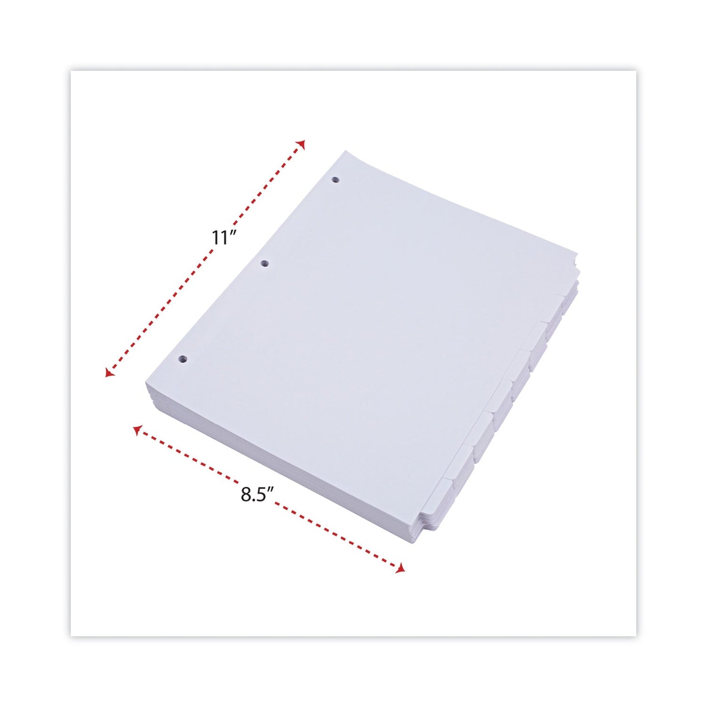 Universal Self-Tab Index Dividers, 8-Tab, 11 x 8.5, White, 24 Sets