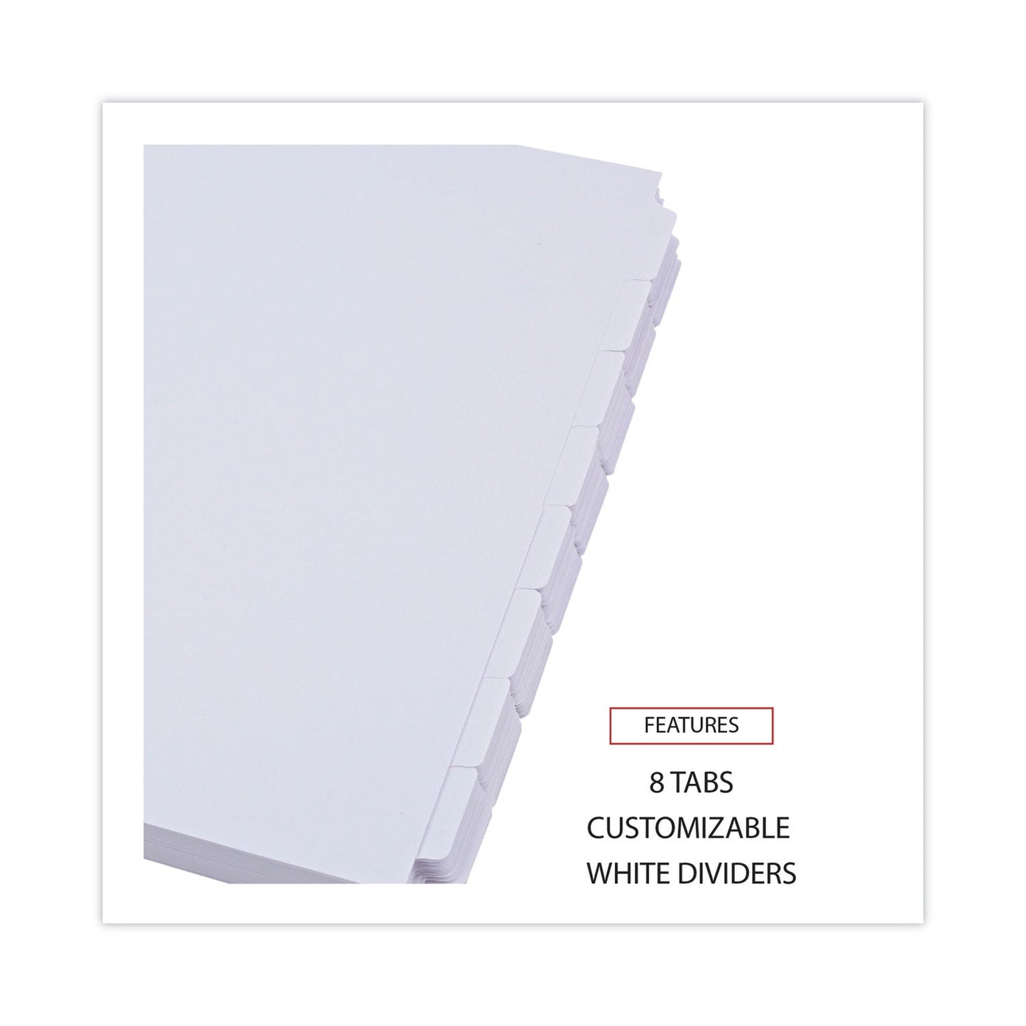 Universal Self-Tab Index Dividers, 8-Tab, 11 x 8.5, White, 24 Sets