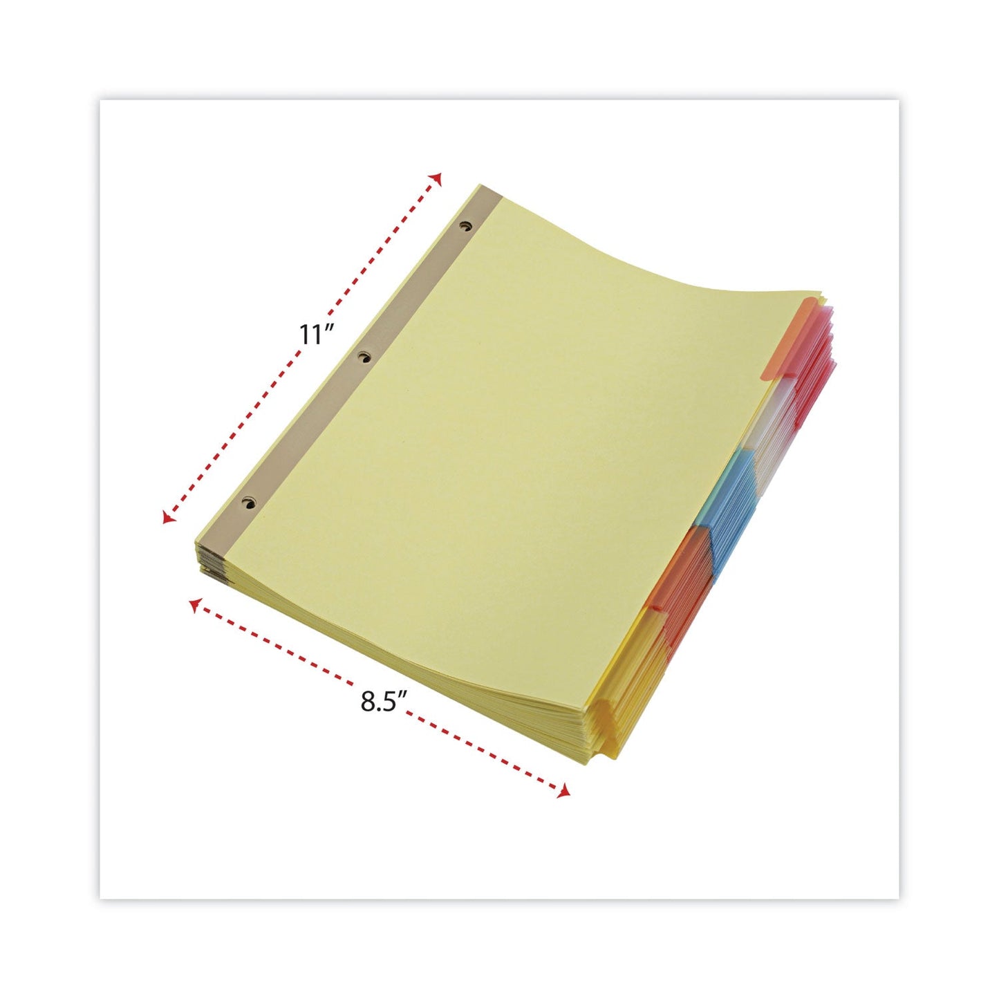 Universal Deluxe Extended Insertable Tab Indexes, 5-Tab, 11 x 8.5, Buff, Assorted tabs, 24 Sets