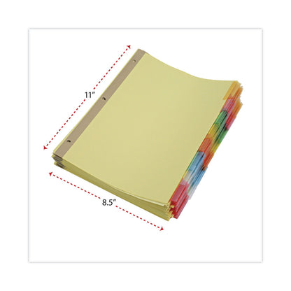 Universal Deluxe Extended Insertable Tab Indexes, 8-Tab, 11 x 8.5, Buff, Assorted Tabs, 24 Sets