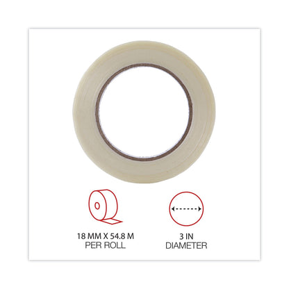 Universal 120# Utility Grade Filament Tape, 3" Core, 18 mm x 54.8 m, Clear