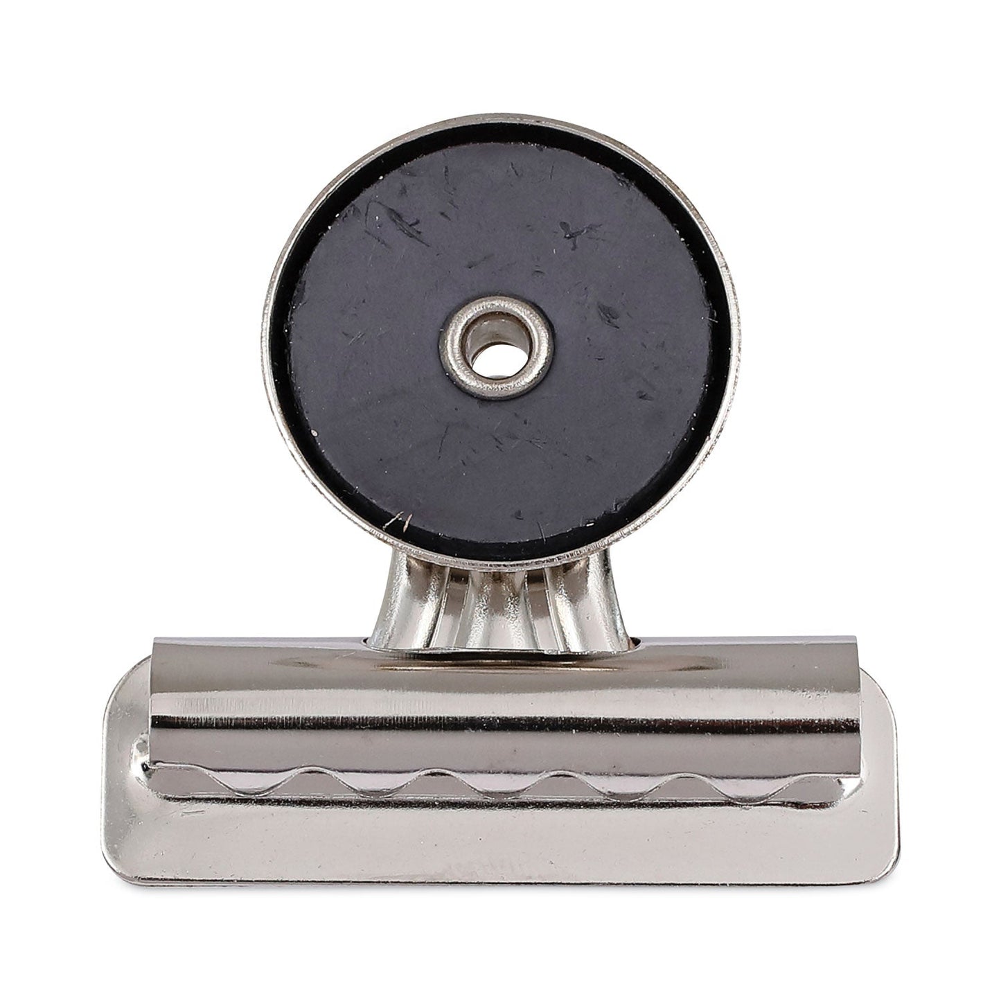 Universal Bulldog Magnetic Clips, Medium, Nickel, 12/Pack