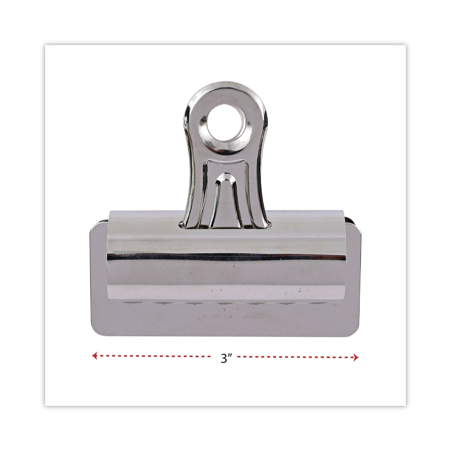 Universal Bulldog Clips, Jumbo, Nickel, 12/Pack