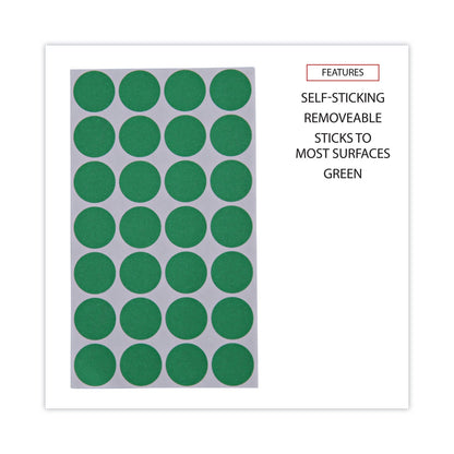 Universal Self-Adhesive Removable Color-Coding Labels, 0.75" dia, Green, 28/Sheet, 36 Sheets/Pack