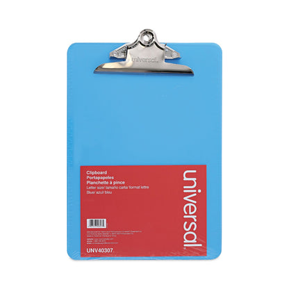 Universal Plastic Clipboard with High Capacity Clip, 1.25" Clip Capacity, Holds 8.5 x 11 Sheets, Translucent Blue