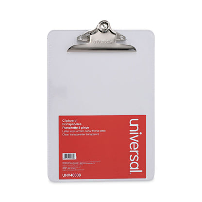 Universal Plastic Clipboard with High Capacity Clip, 1.25" Clip Capacity, Holds 8.5 x 11 Sheets, Clear