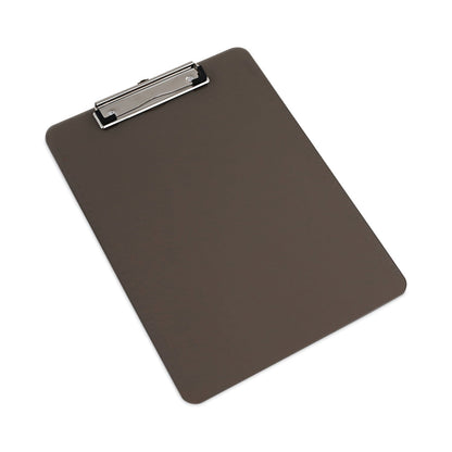 Universal Plastic Clipboard with Low Profile Clip, 0.5" Clip Capacity, Holds 8.5 x 11 Sheets, Translucent Black