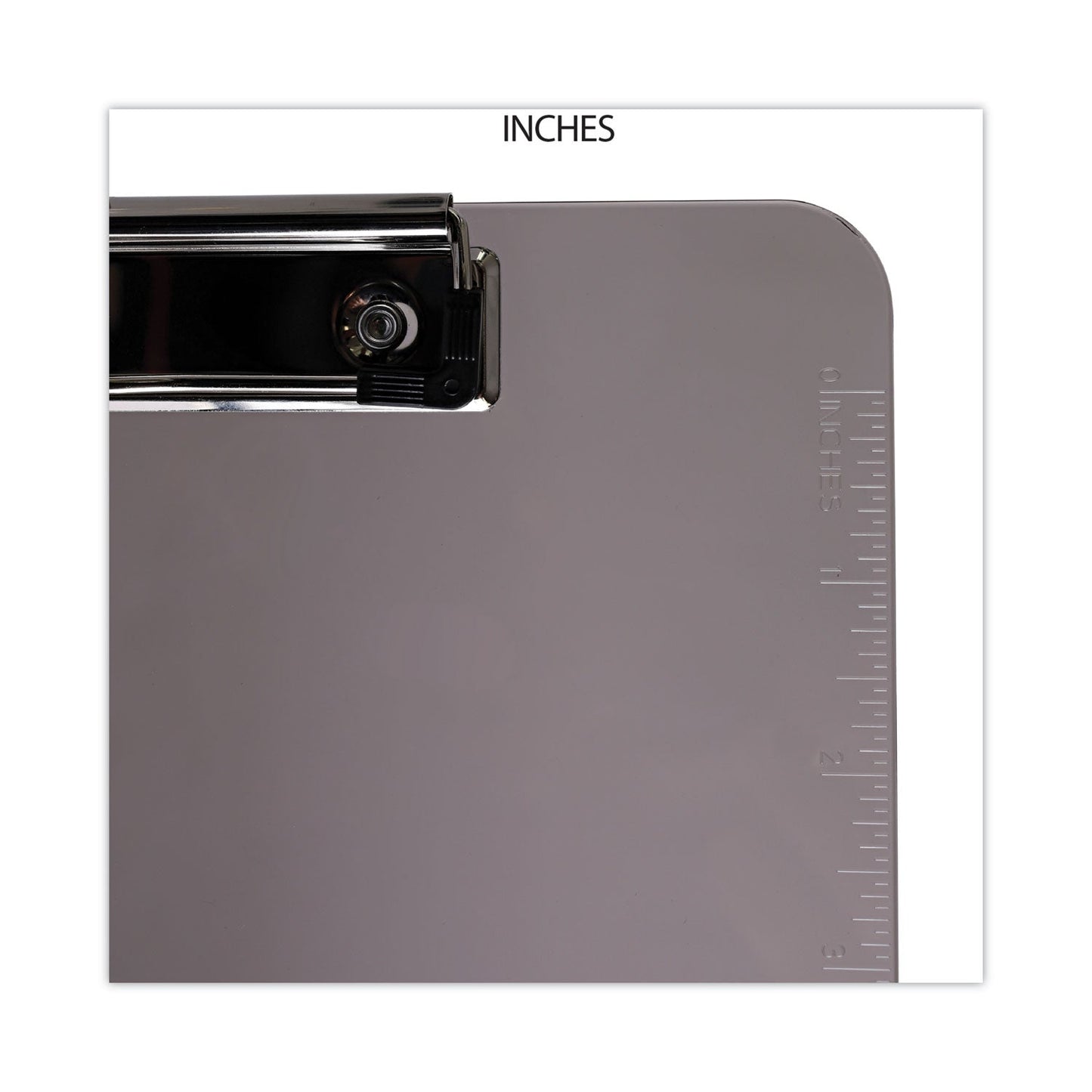 Universal Plastic Clipboard with Low Profile Clip, 0.5" Clip Capacity, Holds 8.5 x 11 Sheets, Translucent Black