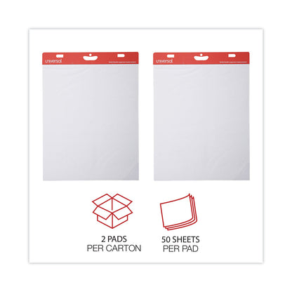 Universal Renewable Resource Sugarcane Based Easel Pads, Unruled, 27 x 34, White, 50 Sheets, 2/Carton
